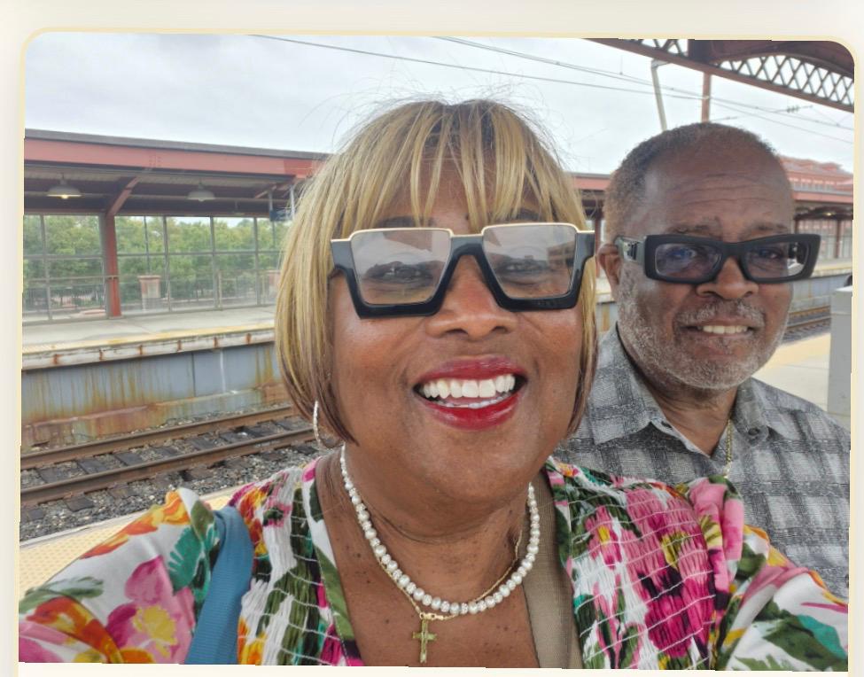 Nancy and Robert at the train station